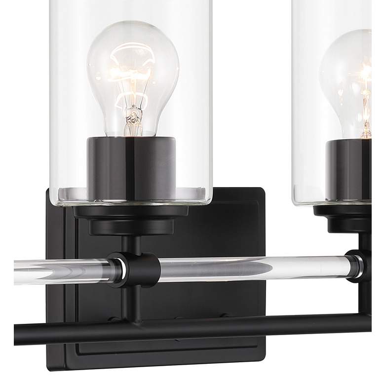Image 3 Minka Lavery Binsly 4-Light 32-in Black Vanity with Clear Glass Shades more views