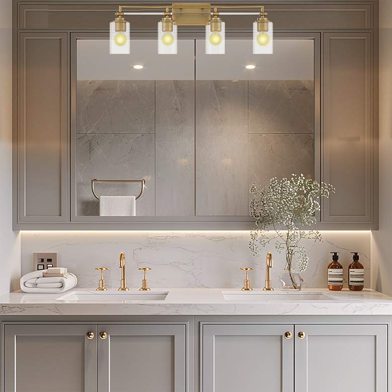 Image 2 Minka-Lavery Binsly 4-Light Aged Brass Bath Vanity more views