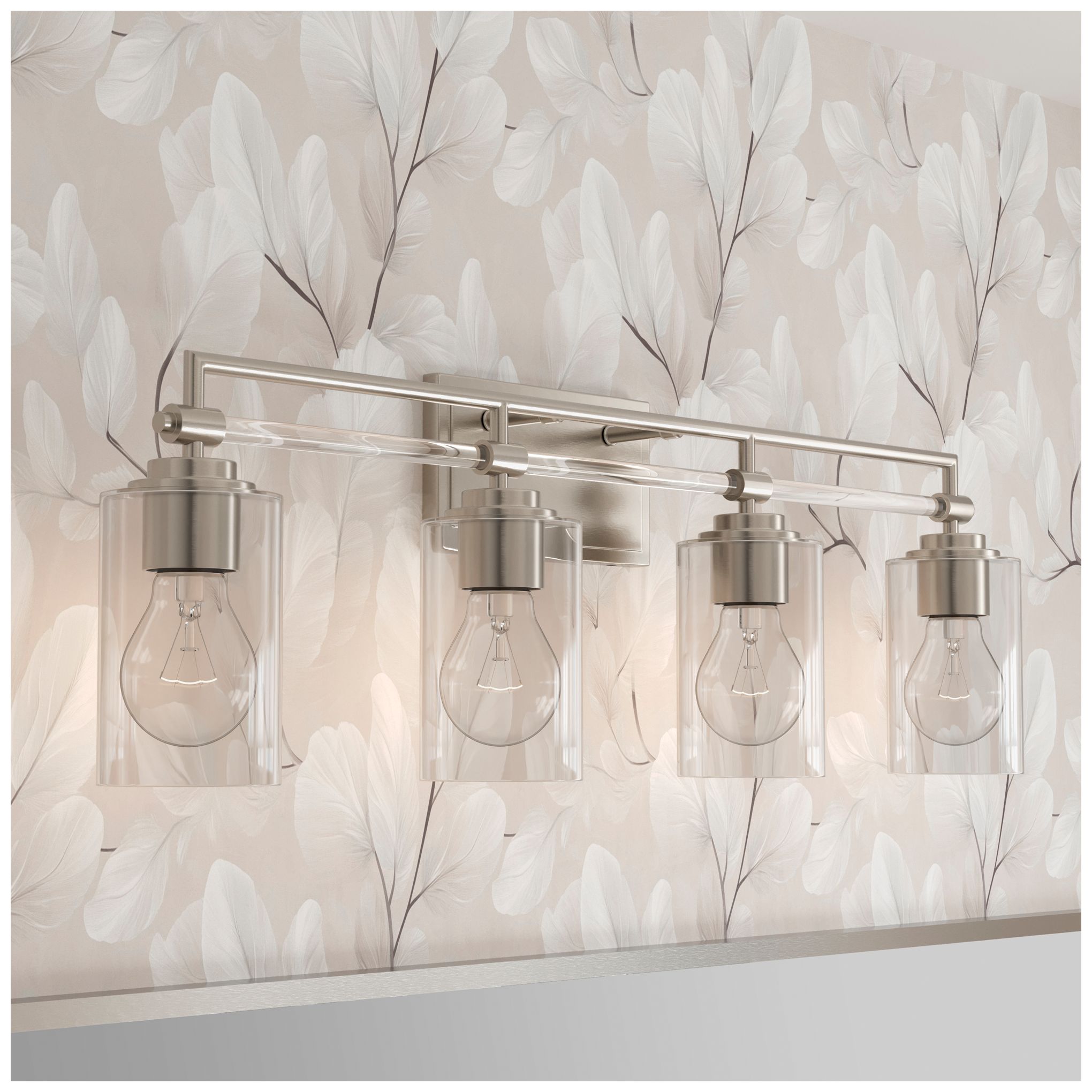 Thumbnail2 of Minka-Lavery Binsly 4-Lt 32-in Vanity - Brushed Nickel with Clear Glass more views