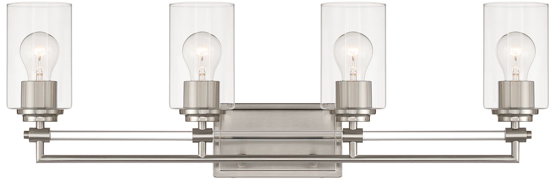 Minka-Lavery Binsly 4-Lt 32-in Vanity - Brushed Nickel with Clear Glass