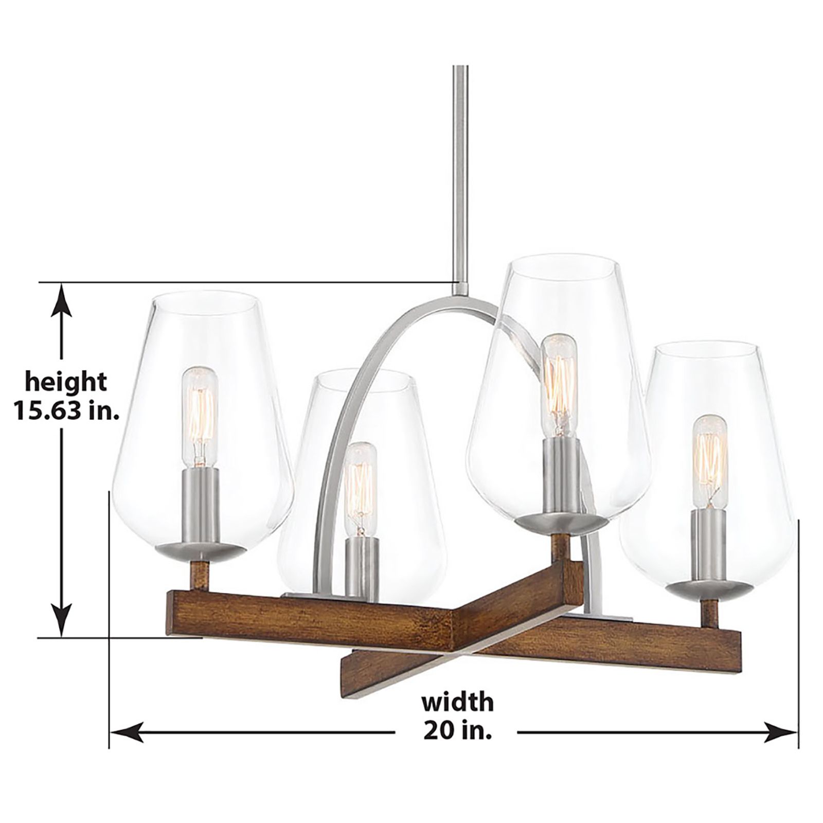 Image 5 Minka-Lavery Birnamwood 4-Light Koa and Pewter Chandelier to Semi-Flush more views