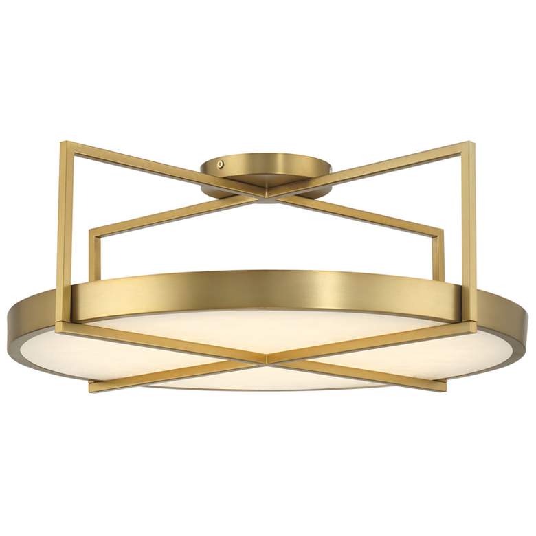 Image 2 Minka-Lavery Boada 1-Light LED Soft Brass Semi-Flush Mount