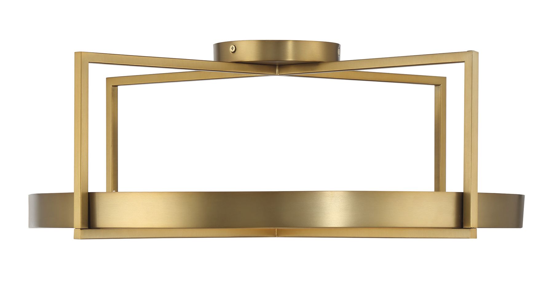 Minka-Lavery Boada 1-Light LED Soft Brass Semi-Flush Mount