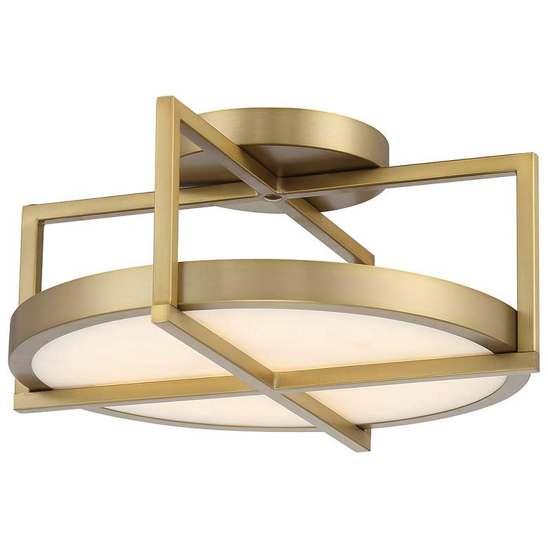Image 2 Minka-Lavery Boada 14-inch Soft Brass Semi Flush Mount