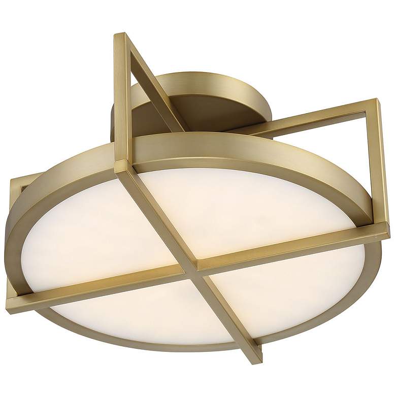 Image 5 Minka-Lavery Boada 14-inch Soft Brass Semi Flush Mount more views