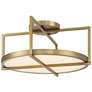 Thumbnail2 of Minka-Lavery Boada 18" Soft Brass Semi Flush Mount with White Faux