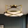 Thumbnail1 of Minka-Lavery Boada 18" Soft Brass Semi Flush Mount with White Faux
