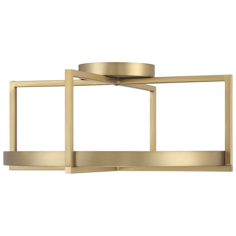 Image 7 Minka-Lavery Boada 18" Soft Brass Semi Flush Mount with White Faux more views