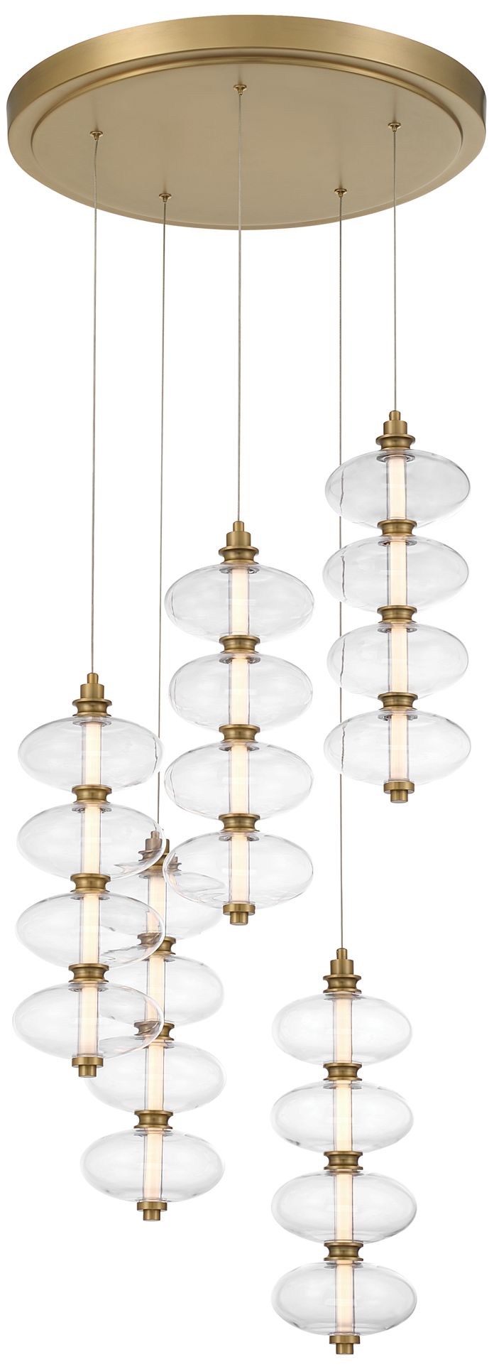 Thumbnail3 of Minka-Lavery Bollavino LED 20-in Pendant - Legacy Brass with Clear Glass more views