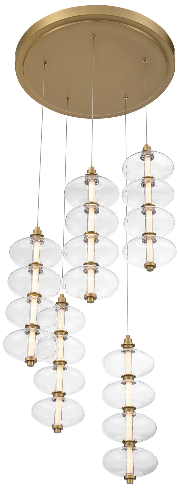 Minka-Lavery Bollavino LED 20-in Pendant - Legacy Brass with Clear Glass