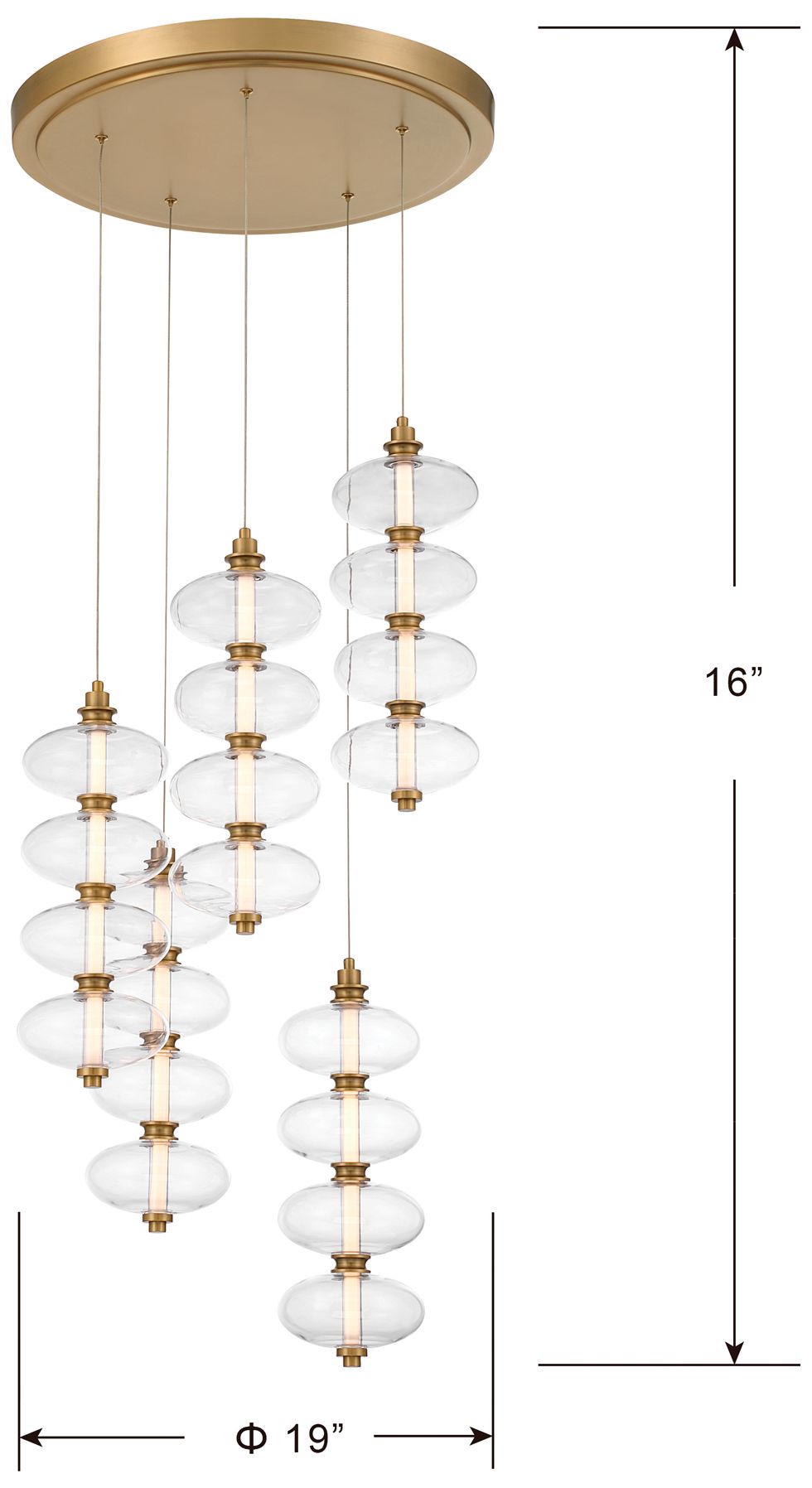 Minka-Lavery Bollavino LED 20-in Pendant - Legacy Brass with Clear Glass