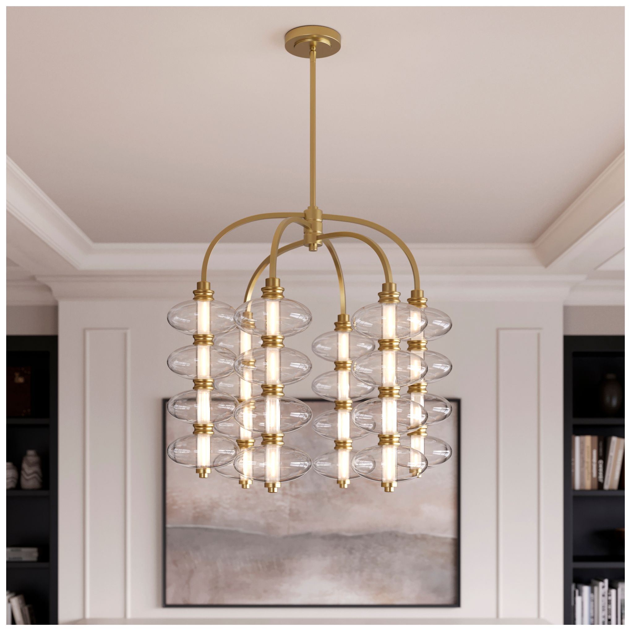 Thumbnail2 of Minka-Lavery Bollavino LED 24-in Pendant - Legacy Brass with Clear Glass more views