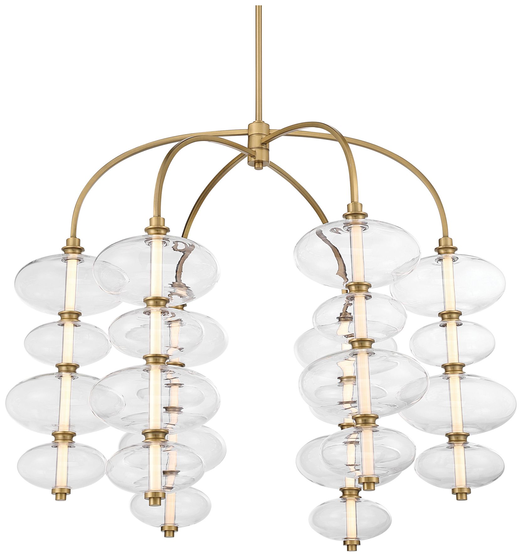 Thumbnail3 of Minka-Lavery Bollavino LED 34-in Chandelier - Legacy Brass with Clear Glass more views