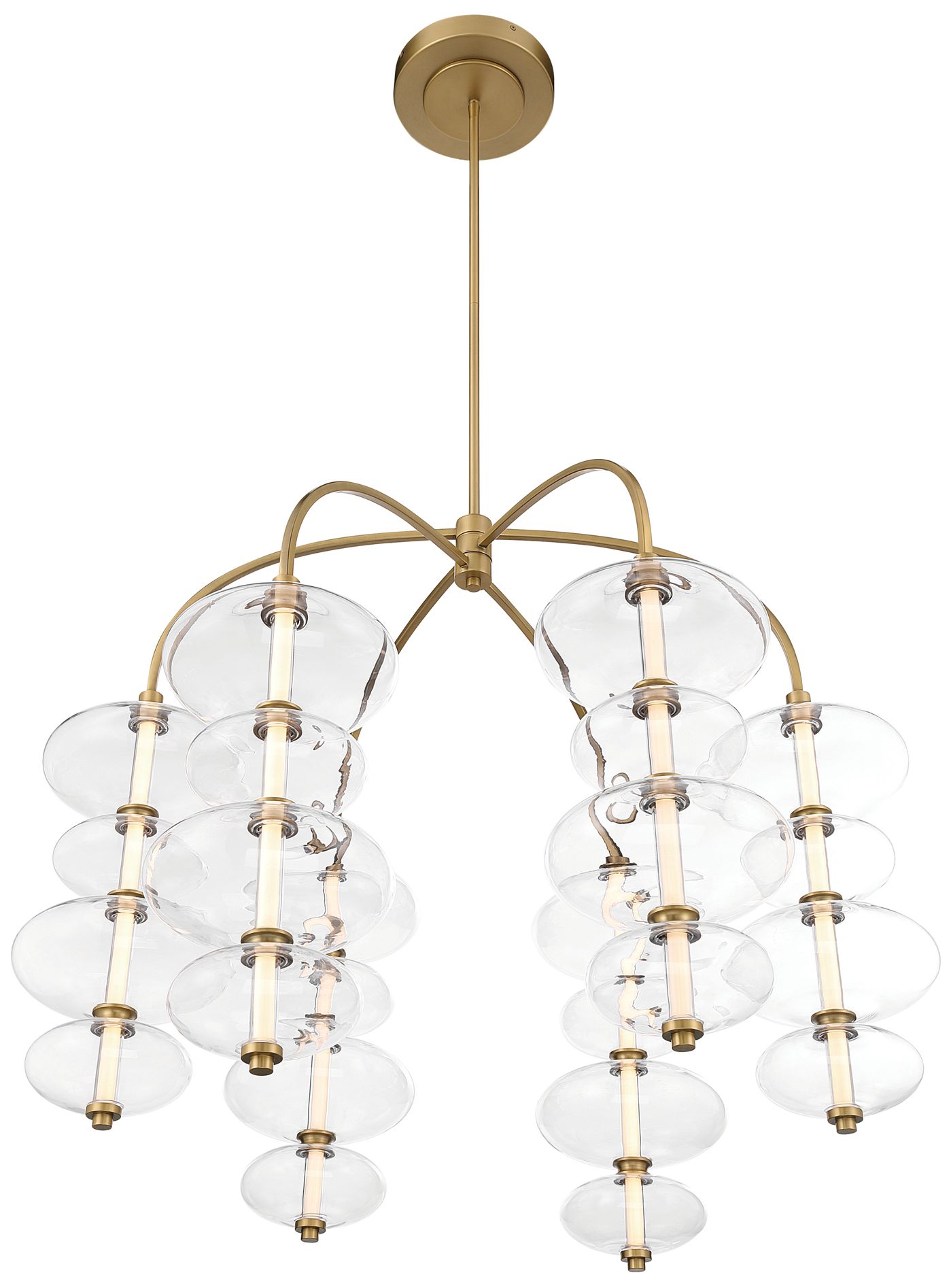 Minka-Lavery Bollavino LED 34-in Chandelier - Legacy Brass with Clear Glass