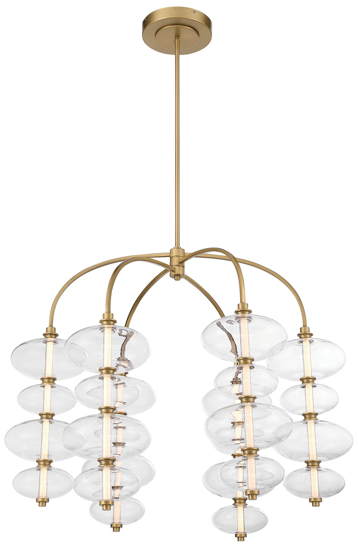 Minka-Lavery Bollavino LED 34-in Chandelier - Legacy Brass with Clear Glass