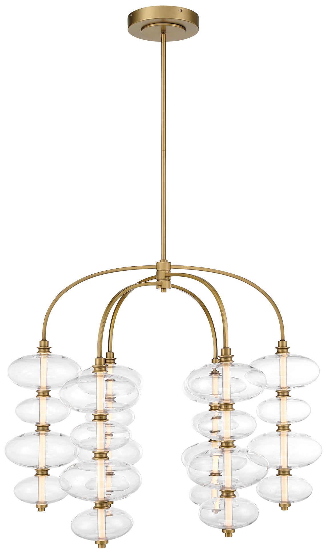 Minka-Lavery Bollavino LED 34-in Chandelier - Legacy Brass with Clear Glass