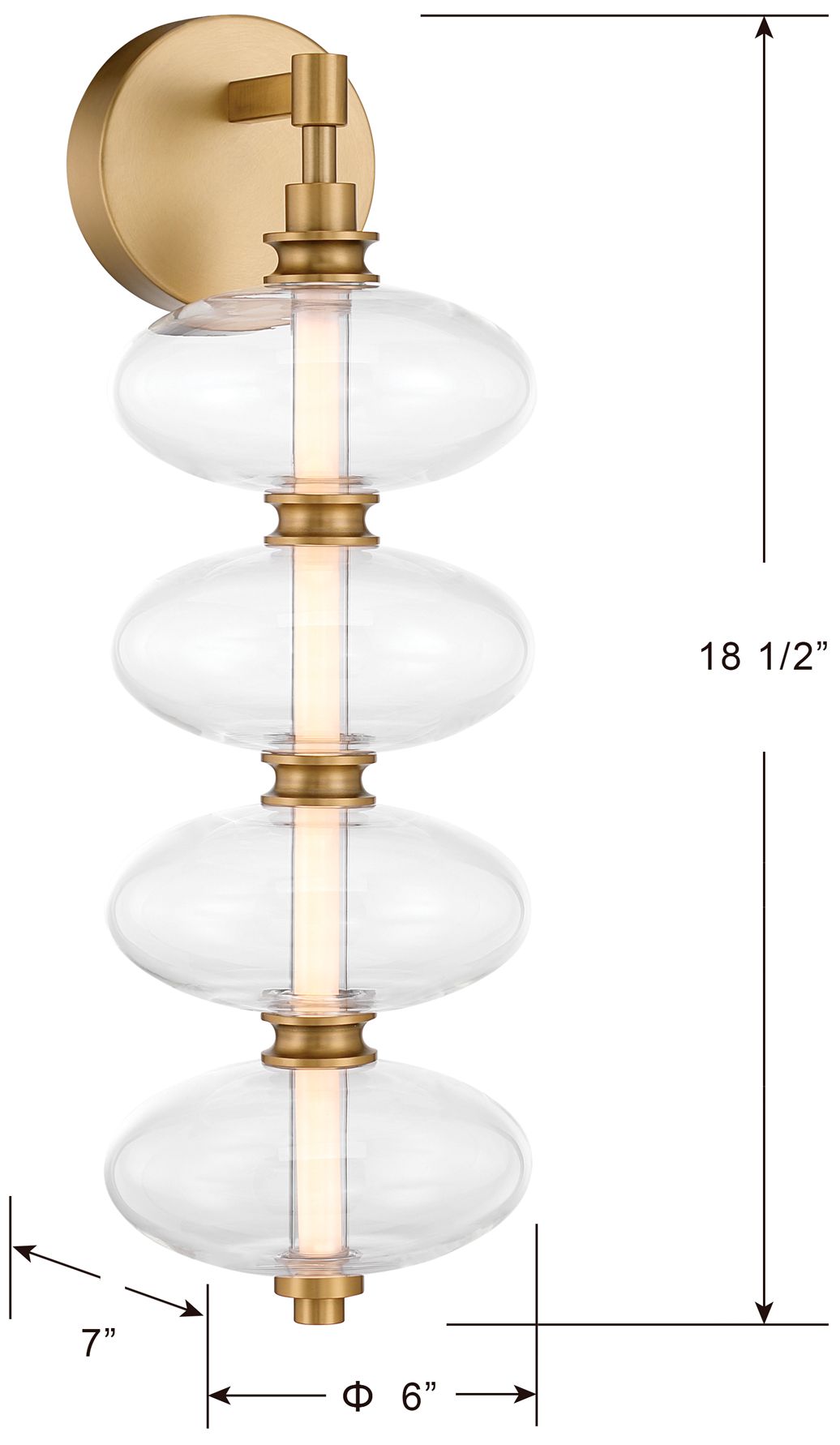 Image 6 Minka-Lavery Bollavino LED 6-in Wall Sconce - Legacy Brass with Clear Glass more views