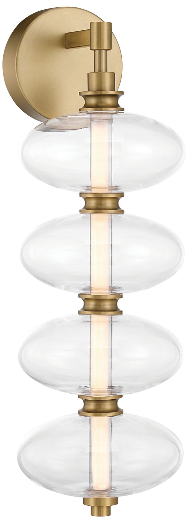 Minka-Lavery Bollavino LED 6-in Wall Sconce - Legacy Brass with Clear Glass