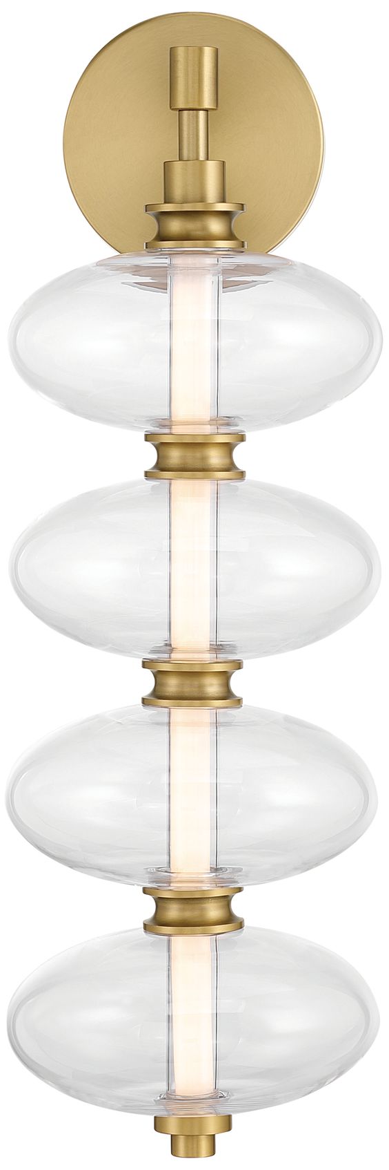 Minka-Lavery Bollavino LED 6-in Wall Sconce - Legacy Brass with Clear Glass