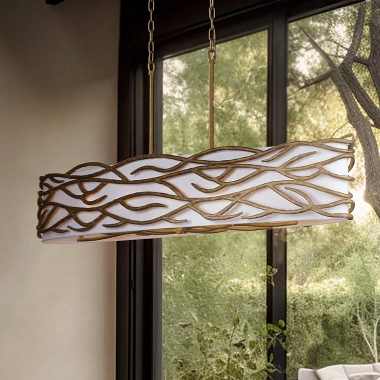 Image 1 Minka Lavery Branch Reality 10-Light Ashen Gold Island Chandelier