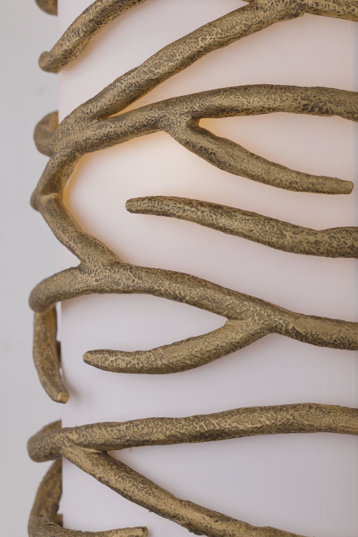 Thumbnail3 of Minka Lavery Branch Reality 2-Light Ashen Gold Wall Sconce with White Shade more views