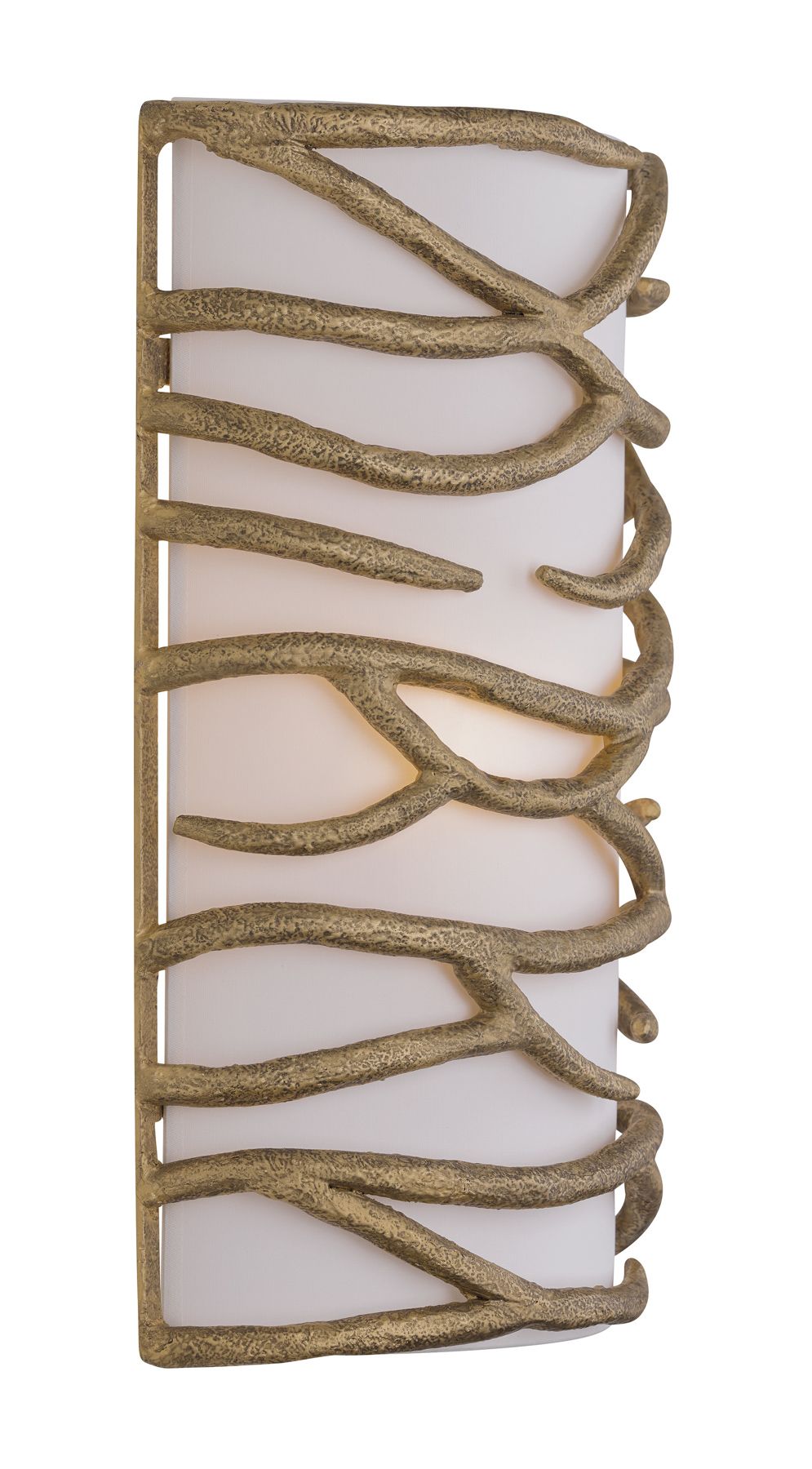 Minka Lavery Branch Reality 2-Light Ashen Gold Wall Sconce with White Shade
