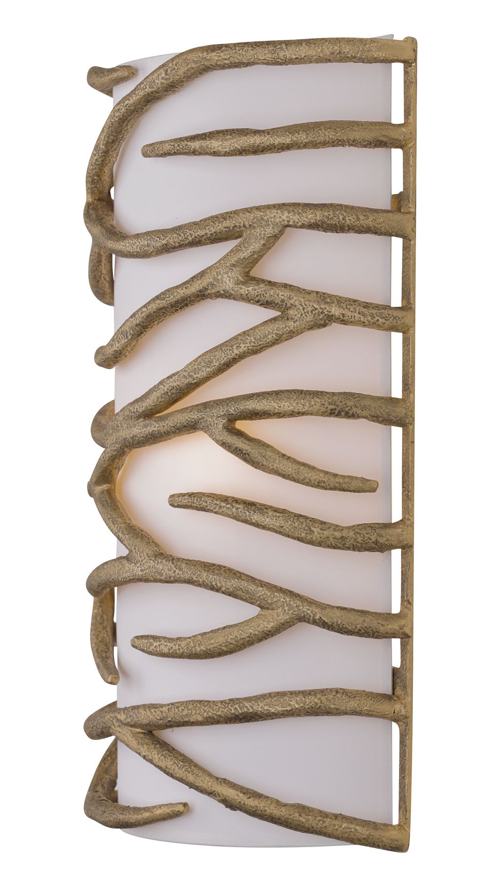Minka Lavery Branch Reality 2-Light Ashen Gold Wall Sconce with White Shade