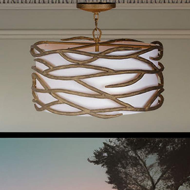 Image 1 Minka Lavery Branch Reality 20" Wide 4-Light Ashen Gold Ceiling Light