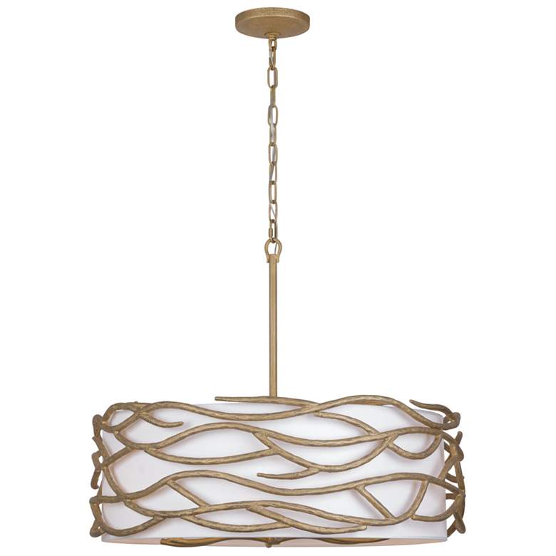 Image 2 Minka Lavery Branch Reality 28" 6-Light Ashen White Shade Gold Pendant