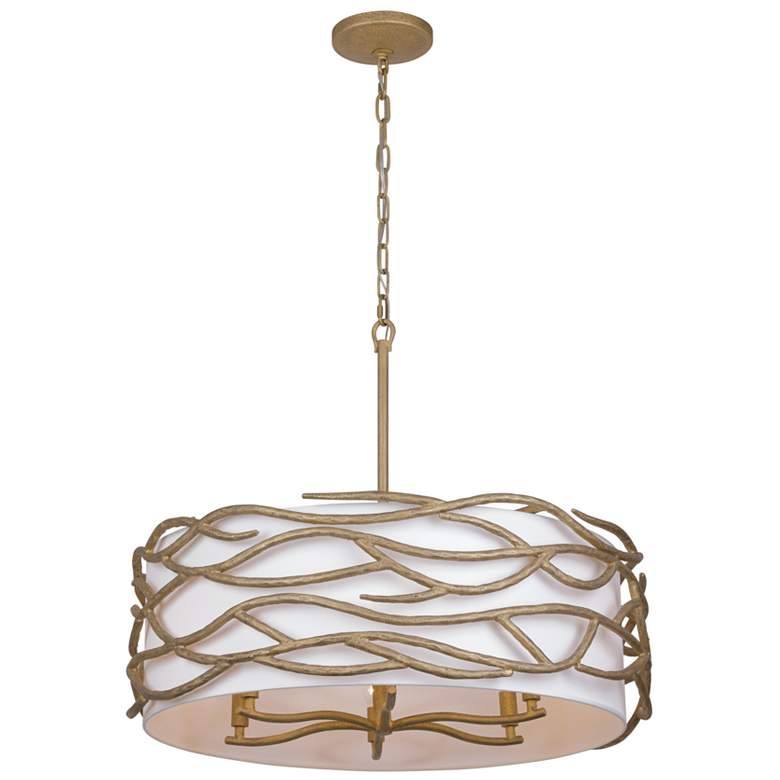 Image 3 Minka Lavery Branch Reality 28" 6-Light Ashen White Shade Gold Pendant more views
