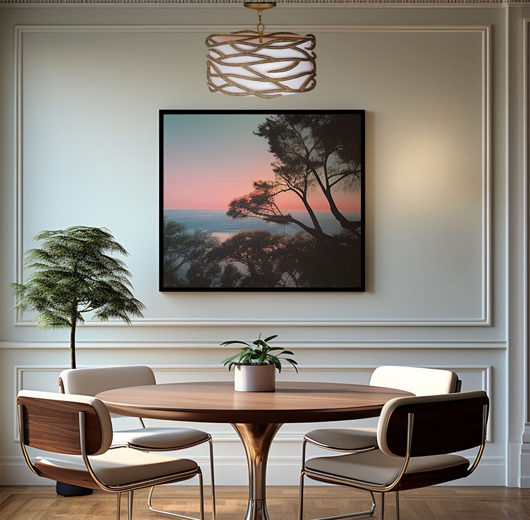 Image 5 Minka Lavery Branch Reality 4-Light Ashen Gold Semi-Flush with White Shade more views