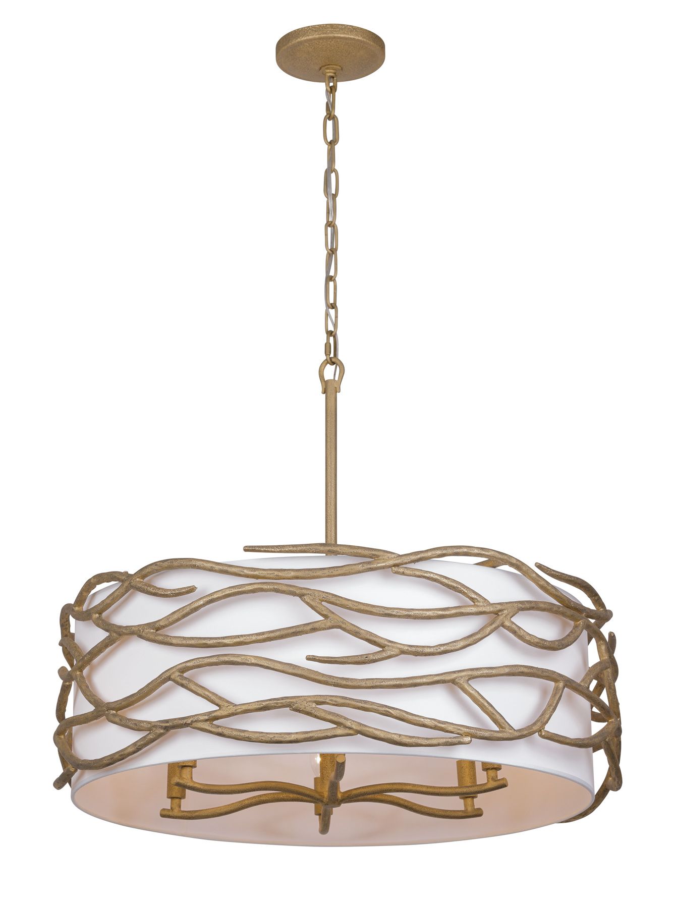 Image 4 Minka Lavery Branch Reality 6-Light Ashen Gold Pendant with White Shade more views