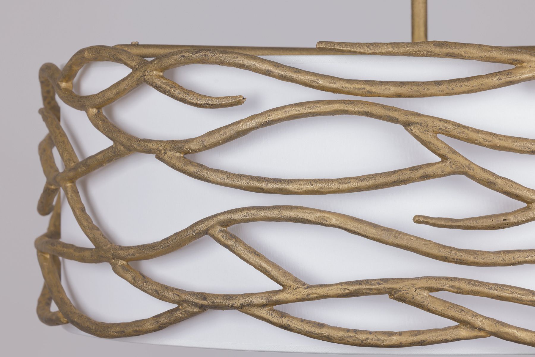 Image 7 Minka Lavery Branch Reality 6-Light Ashen Gold Pendant with White Shade more views