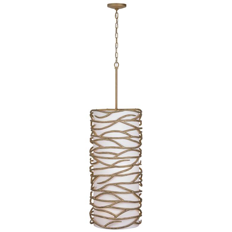 Image 3 Minka Lavery Branch Reality 9-Light Ashen Gold Pendant with White Shade more views