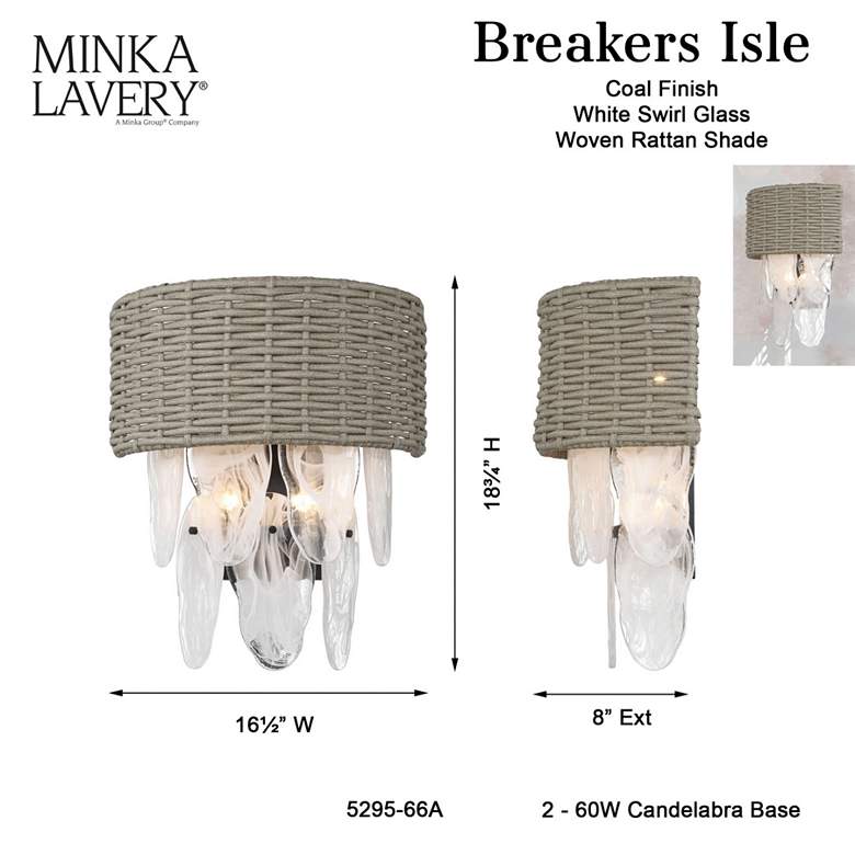 Image 6 Minka-Lavery Breakers Isle 4-Light Black Wall Sconce more views