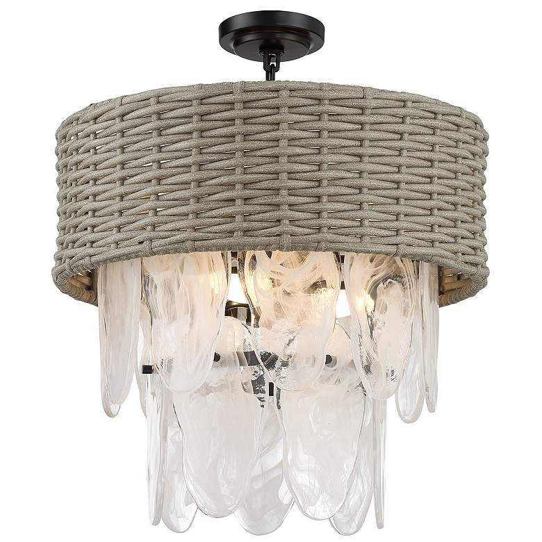 Image 2 Minka-Lavery Breakers Isle 6-Light Black Semi-Flush to Pendant