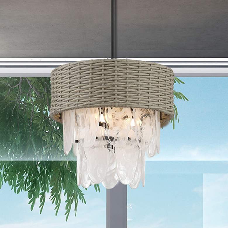 Image 1 Minka-Lavery Breakers Isle 6-Light Black Semi-Flush to Pendant
