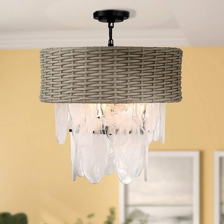Image 4 Minka-Lavery Breakers Isle 6-Light Black Semi-Flush to Pendant more views