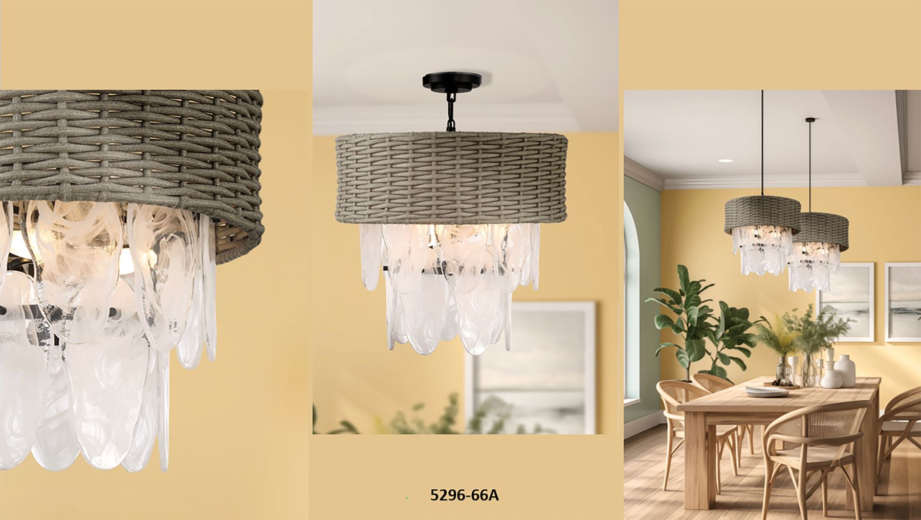 Minka-Lavery Breakers Isle 6-Light Black Semi-Flush to Pendant