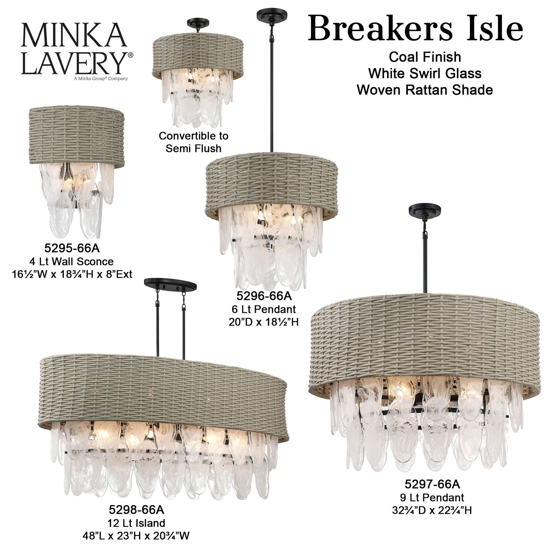 Minka-Lavery Breakers Isle 9-Light Black Pendant