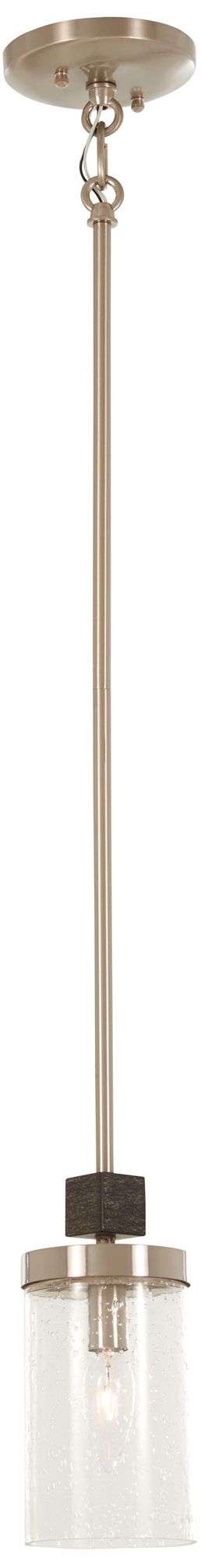 Minka-Lavery Bridlewood 1-Light Stone Grey and Brushed Nickel Mini Pendant