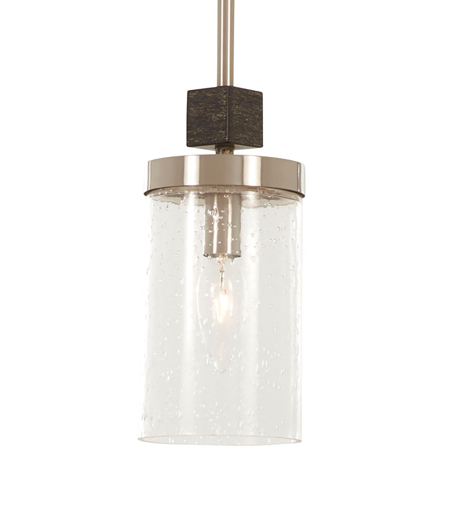 Image 3 Minka-Lavery Bridlewood 1-Light Stone Grey and Brushed Nickel Mini Pendant more views