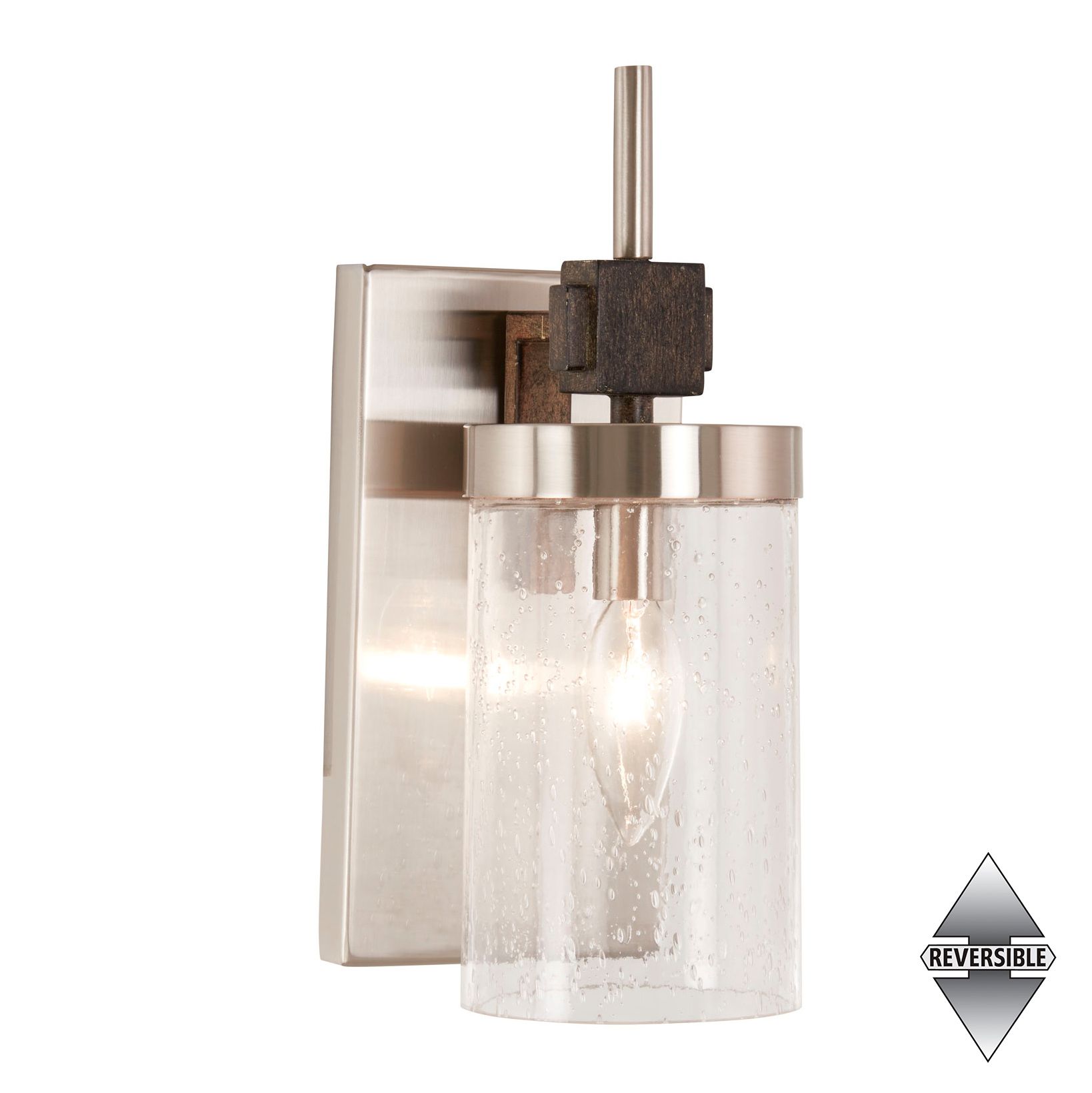 Image 2 Minka-Lavery Bridlewood 1-Light Stone Grey and Brushed Nickel Vanity Light more views