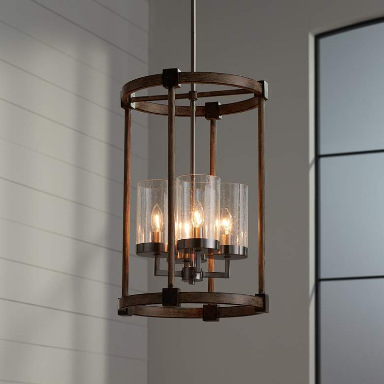 Image 3 Minka Lavery Bridlewood 14 1/2" Nickel Seeded Glass 4-Light Pendant more views