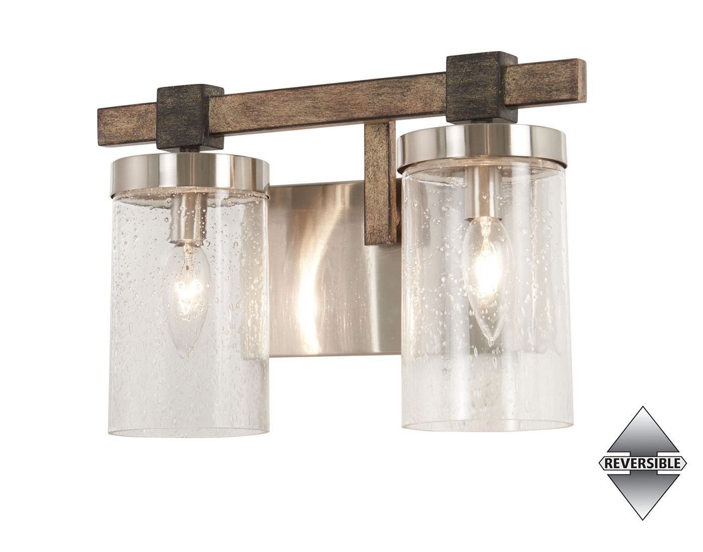 Image 3 Minka-Lavery Bridlewood 2-Light Stone Grey and Brushed Nickel Vanity Light more views