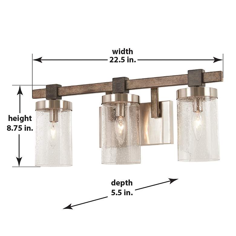 Image 5 Minka Lavery Bridlewood 22 1/2 inch Wide Brushed Nickel 3-Light Bath Light more views