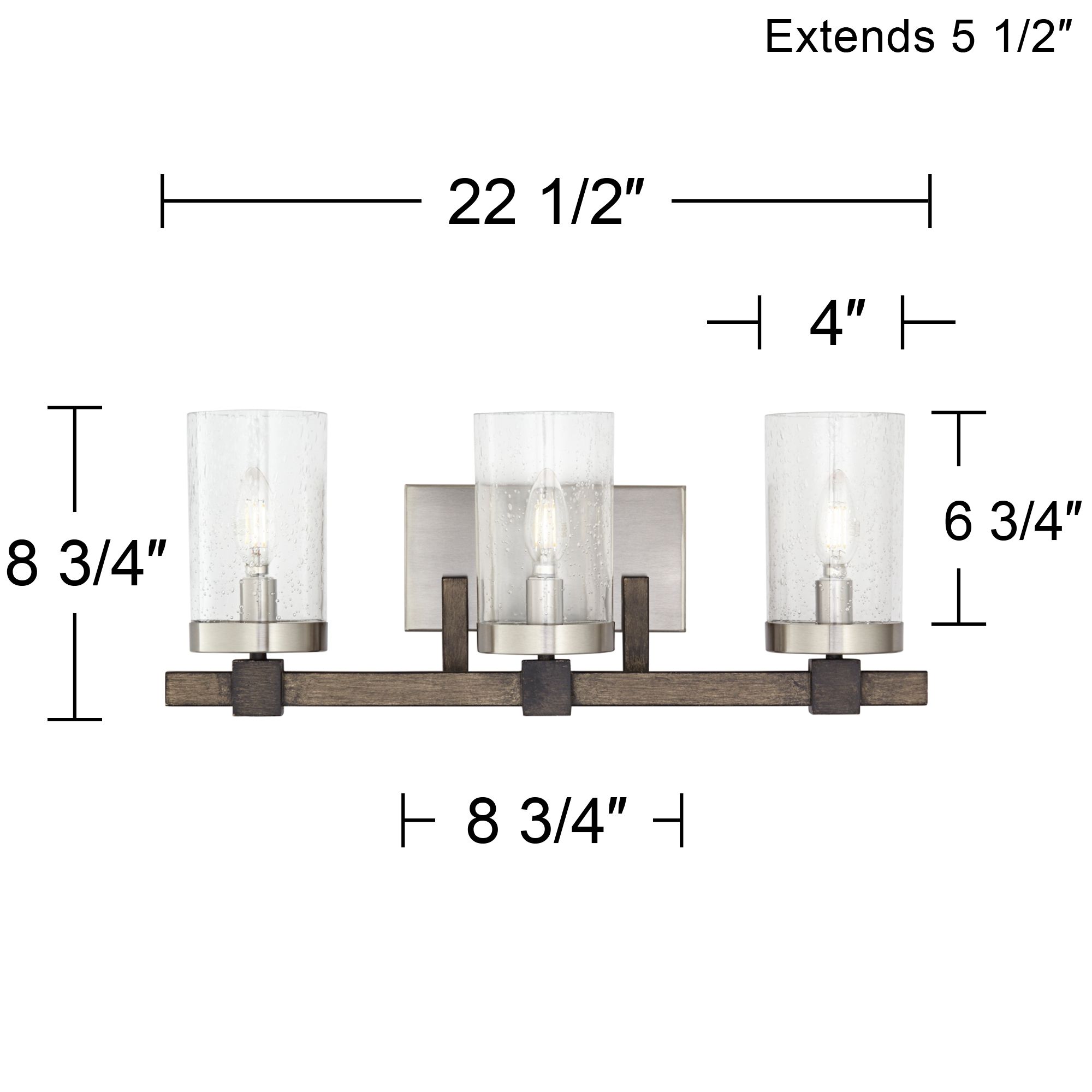 Minka Lavery Bridlewood 22 1/2" Wide Brushed Nickel 3-Light Bath Light