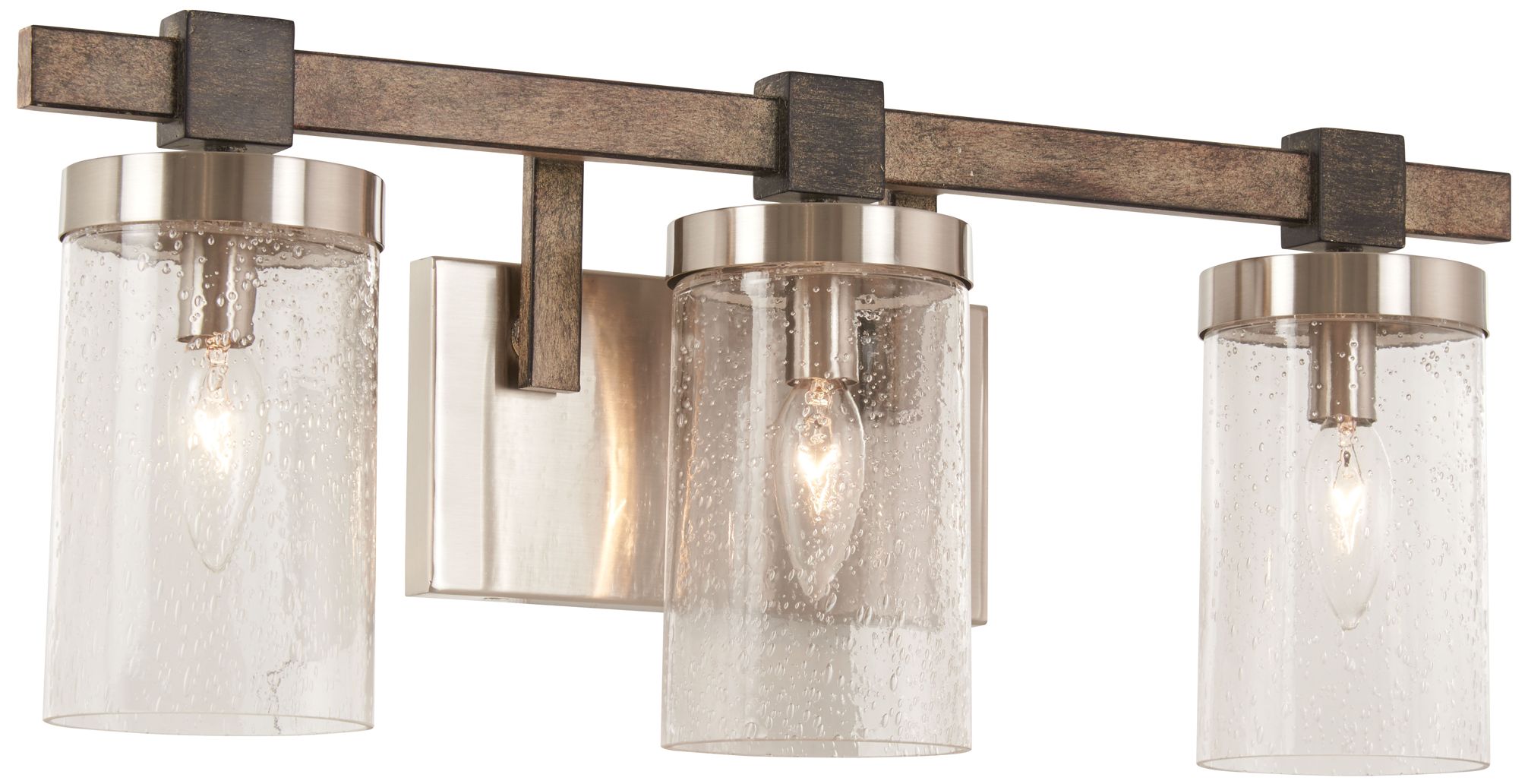 Minka-Lavery Bridlewood 3-Light Stone Grey and Brushed Nickel Vanity Light
