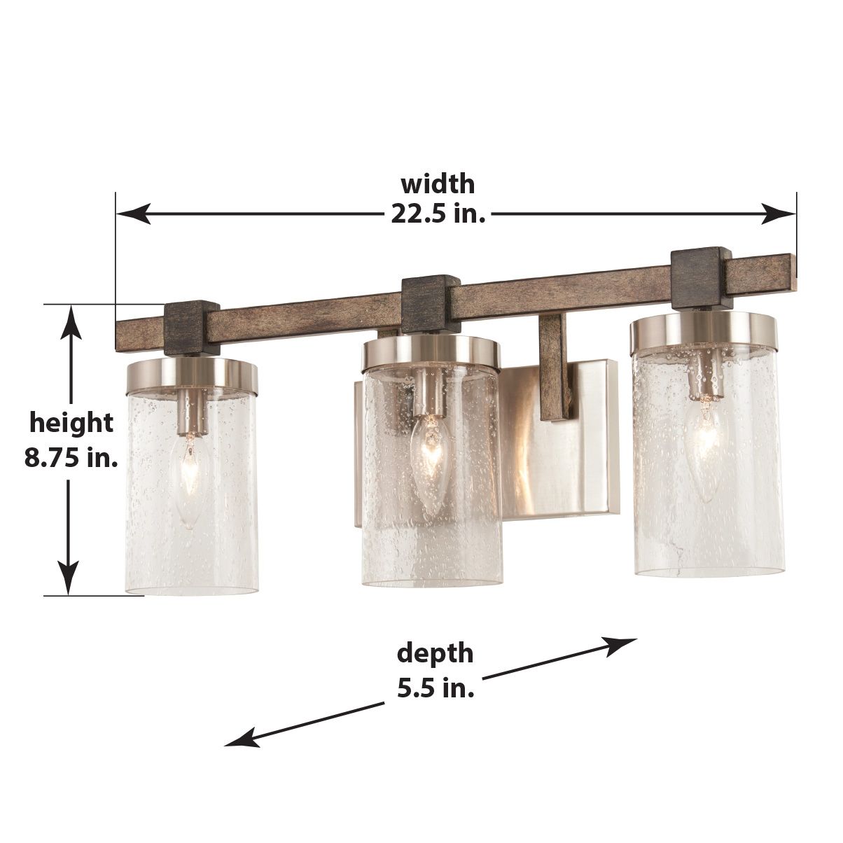 Image 4 Minka-Lavery Bridlewood 3-Light Stone Grey and Brushed Nickel Vanity Light more views