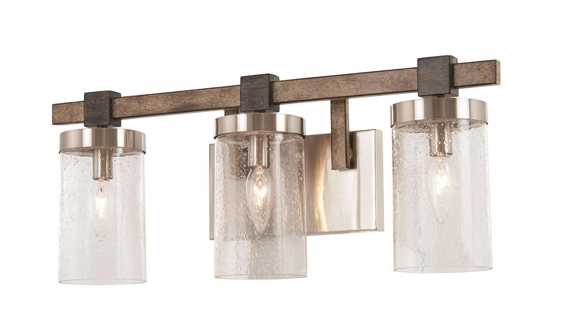 Minka-Lavery Bridlewood 3-Light Stone Grey and Brushed Nickel Vanity Light